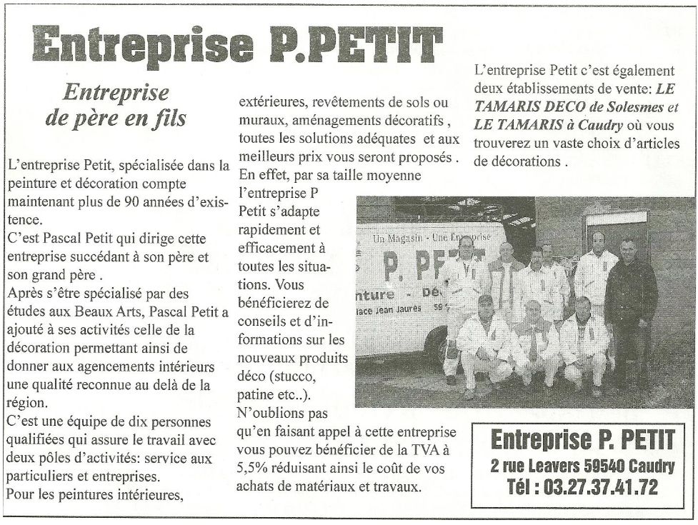 Photo de page de journal sur PETIT & CIE